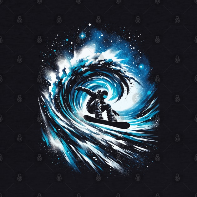 Snowboarder Surfer Snowboard Snow Wave Grunge by TeeCreations